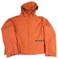 Vintage Montana Blues Windbreaker Jacket Size Large Orange Sport Outdoor Pockets