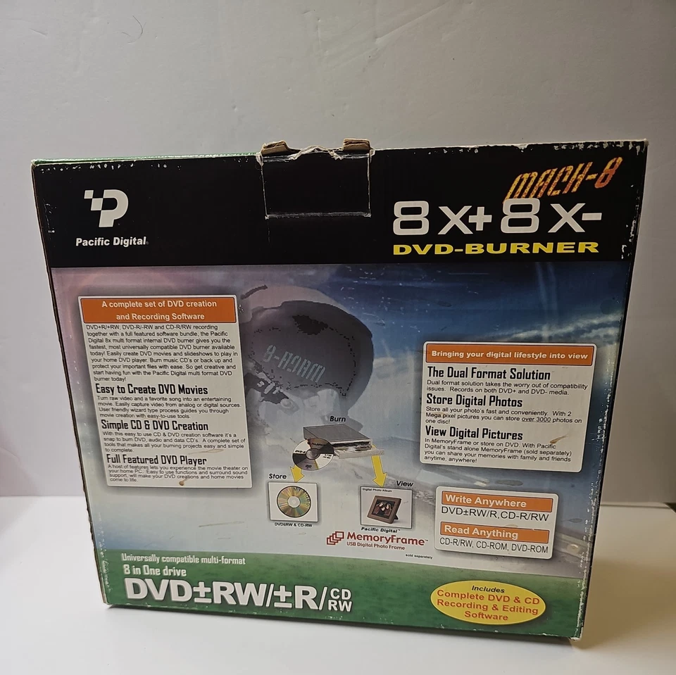 NEW! Pacific Digital Mach-8 Multiformat 8X DVD Burner Writer - Image 3 of 4