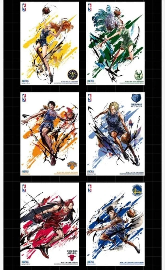 SEALED] ONE PIECE x NBA Mini Poster Set B4 Size Bandai Official