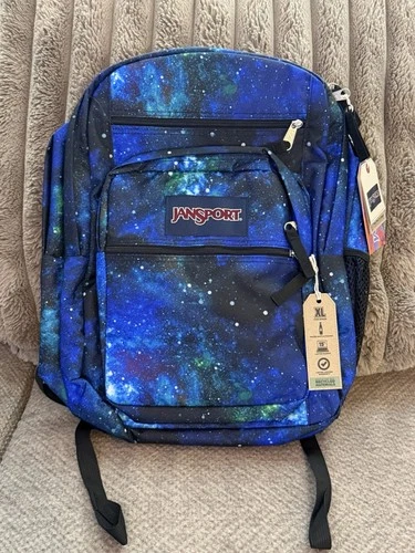 New With Tags JanSport XL Big Student Laptop Backpack - Cyberspace Galaxy School