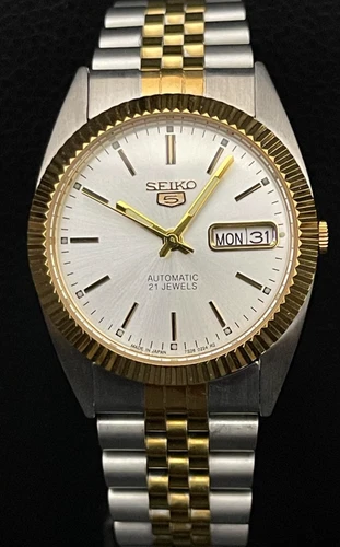 RARE Vintage Two Tone Seiko 5 President SNXJ90 Automatic Watch 36mm