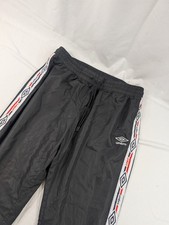 UMBRO Mens Tracksuit Trousers Large Black Colourblock Polyester Featherlite