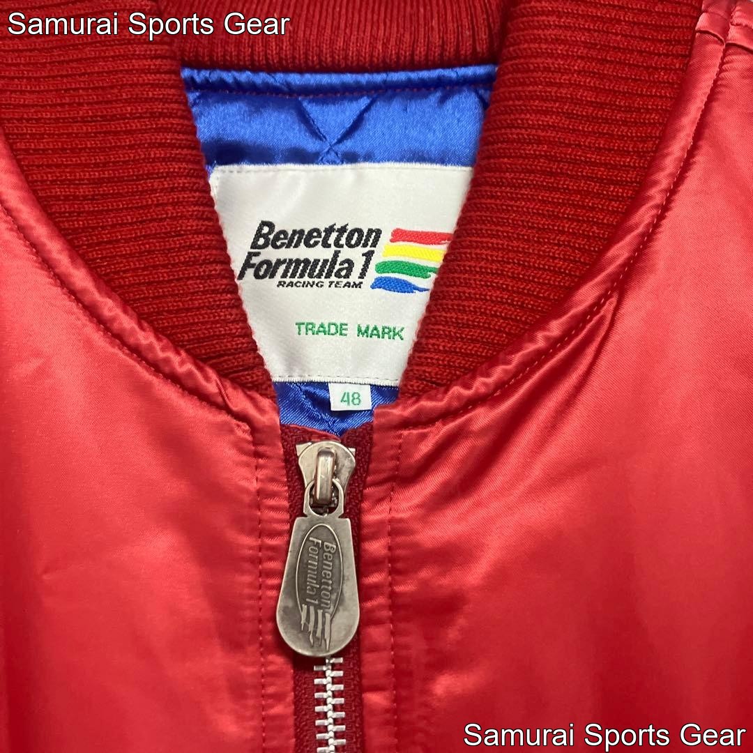 Vintage 80s Benetton Jacket Stadium Red F1 image 7