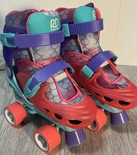 ROLLER DERBY PEARL ADJUSTABLE GIRLS ROLLER SKATE SMALL 12-2, SEA STAR