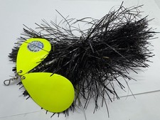 10” Musky Mayhem Double Cowgirl Chartreuse Black Bucktail Spinner Musky Lure