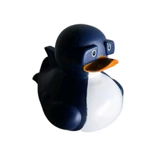 FAB FINDS NAVY BLUE RUBBER DUCK DIVING SHARK 4.5" NEW GREAT FOR JEEP GIVING!