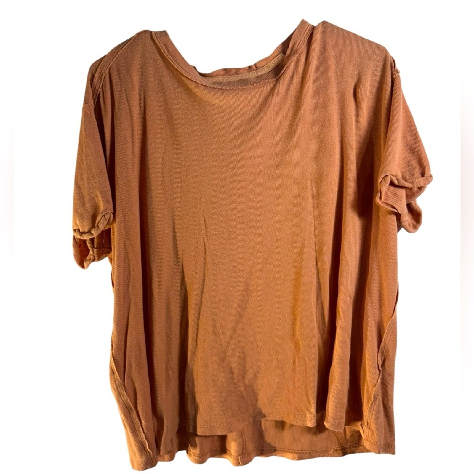 Free People We the Free XS Dani Oversized T Shirt Blush cotton boho unstructured