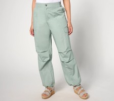 Peace Love World Size 0 Regular Cotton Utility Pant w/Bungee VERDE GREEN A639424