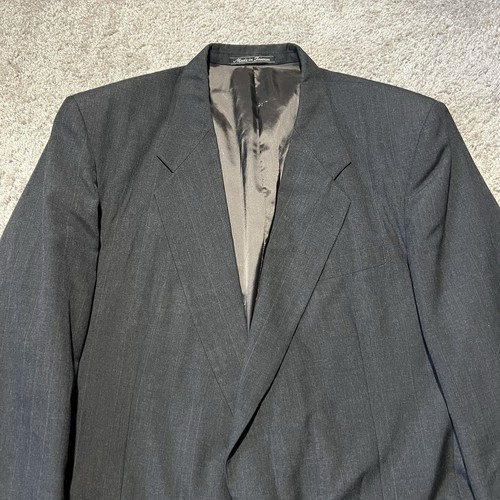 Pierre Balmain Blazer Mens 48 XL Grey Marseille Pinstripe Suit Jacket Sport Coat - Picture 2 of 9