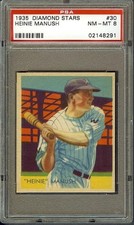 1935 Diamond Stars #30A Heinie Manush HOF 1935 back PSA 8 NM-MT 02148291 