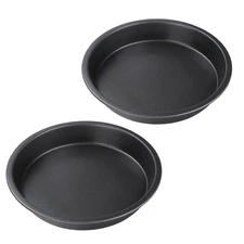 2PCS 6 inch Non Stick Pizza Pan, Deep Thickened Carbon Steel, Baking Pan, Set