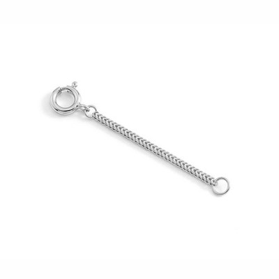 10k Solid White Gold 1.5mm Franco Box Wheat Foxtail Chain Extender 1'' to 10''