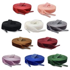 10 Pairs Velvet Shoe Laces Flat Shoelaces Women Girls 10 Colors 120 cm