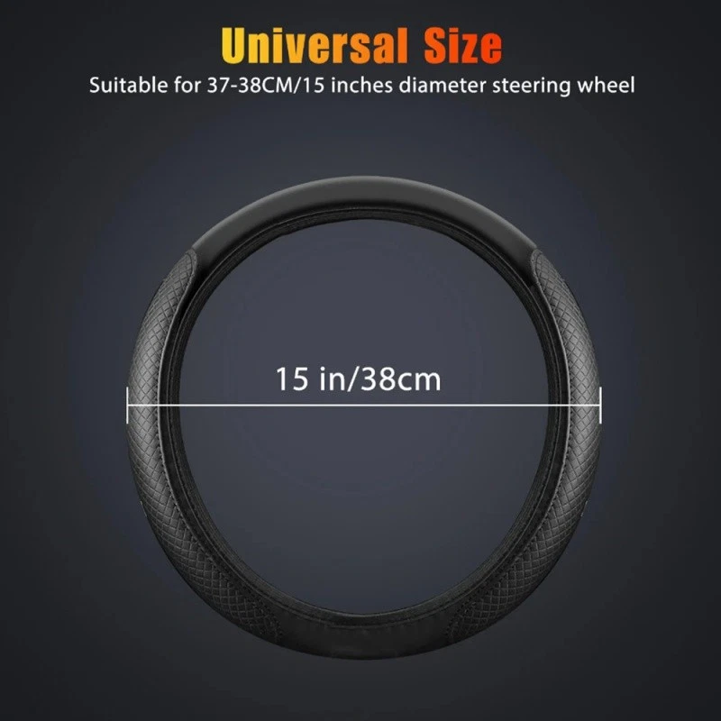 Cubierta Universal Volante Coche 15"/37-38CM Cuero PU Antideslizante Accesorios Foto 4 de 4