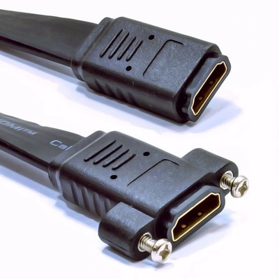 kenable HDMI Kabel 1:1 Flachband Wandmontage AV Kuppler Adapter 16cm Schwarz