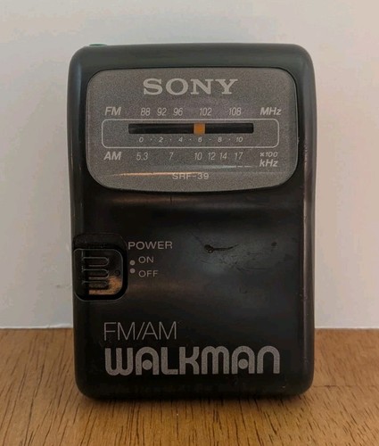 Sony Walkman FM/AM Portable Radio SRF-39 Black Tested Works No Headphones