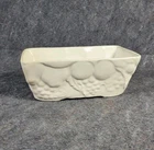 Vintage Hull USA Embossed Fruit Rectangular Planter F18 Ivory White 3.3"×5"×8.75