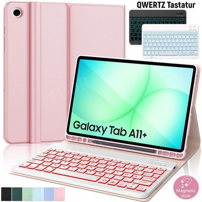 QWERTZ Beleuchtete Tastatur Für Samsung Galaxy Tab A11+ A9+ S9 S10 FE S11 Hülle