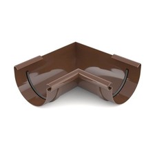 Brown Rain Gutter Corner Piece 90° for System 100 – Durable & Easy Install