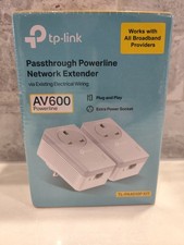 New Sealed TP-Link AV600 TL-PA4010P Kit Passthrough Powerline Adapters 