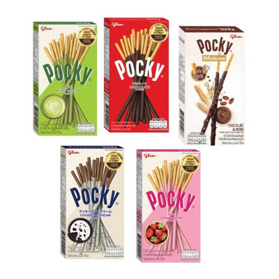 5-Pack Pocky Biscuit Sticks Variety Chocolate Cream Matcha Strawberry Almond 