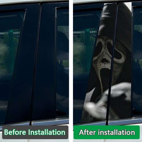 2x Ghost Mask Car B Pillar Sticker Center Column Cover Decals - Bild 3 von 20