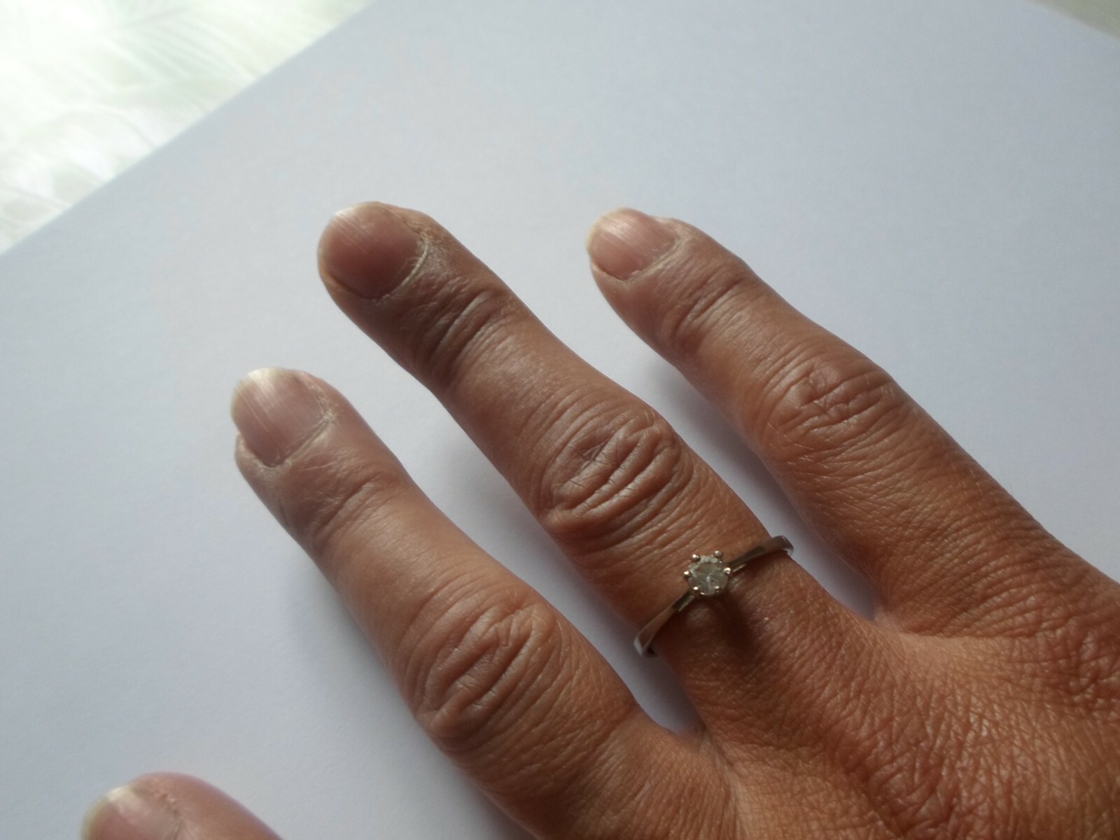 solid silver ring, solitaire, zirconium, s. 60 - image 1