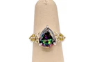 925 Sterling Silver Mystic Topaz Teardrop Cut 1 Citrine Size 7.5 Ring