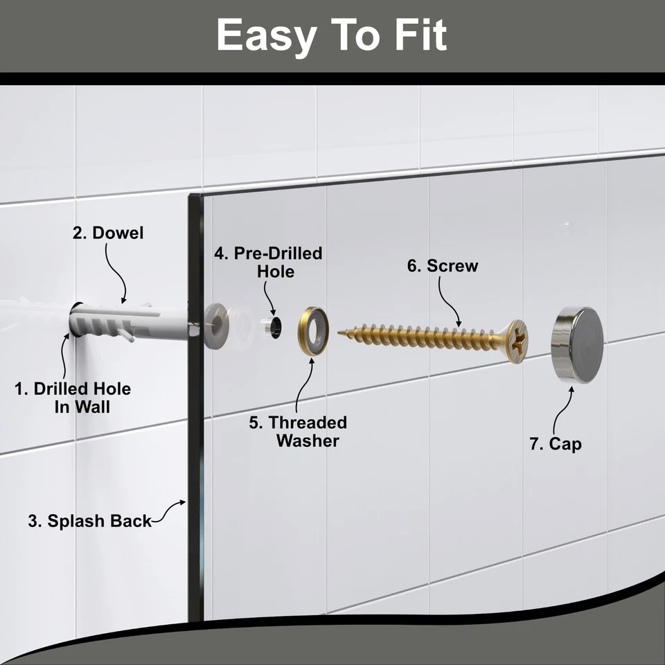 BELOFAY Clear Toughened Heat Resistant Kitchen Glass Splashback with Holes - Image 4 of 4