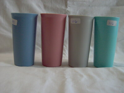 TUPPPERWARE 9 Oz PASTEL COLORS TUMBLERS #116 Set of 4 GLASSES CUPS  STACKABLE | eBay