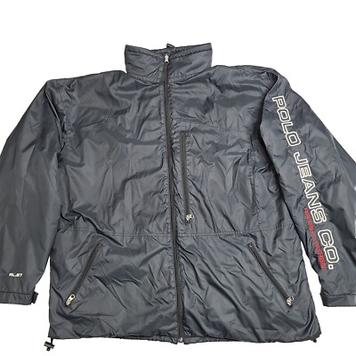 RL Polo Jeans Co Jacket Mens XL Outerwear Rainwear Cold Weather Oversized Zip