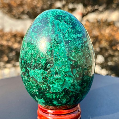 317G Top natural malachite quartz hand carved egg crystal Reiki decoration - - 第 15/22 張圖片