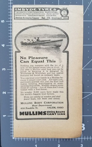 Vintage Print Ad Salem Ohio Mullins Steel Boats Photo Nautical 1920 - Picture 3 of 3