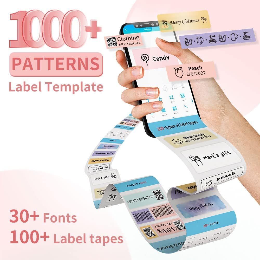 Phomemo D30 Bluetooth Label Maker Machine with Tape for Home Office Organization