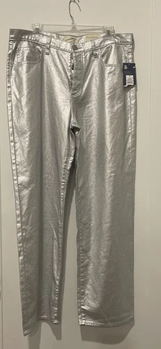 Universal Thread Women's Mid-Rise Baggy Jeans Classic 90's Metallic Wash Size 12