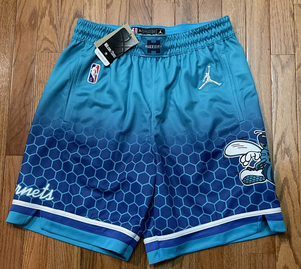 Men's Nike Jordan Charlotte Hornets City Edition Swingman Shorts Size  38 Large