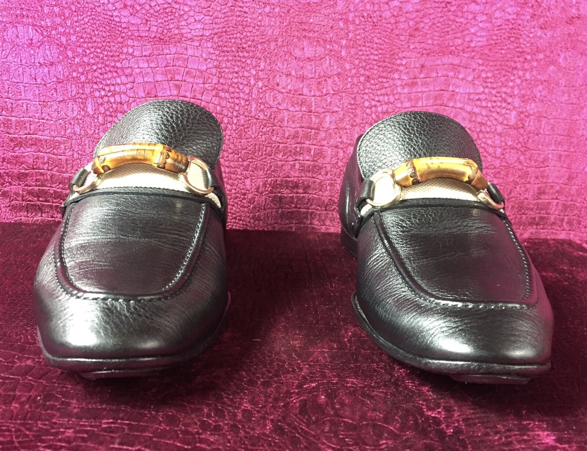 $820 Mens Black‎ Leather Gucci Bamboo Bit Loafers Sz 8.5 US  Made In ITALY $1,100 Mens Gucci Black Leather Bamboo Bit Loafers Sz 11 G  main image 4