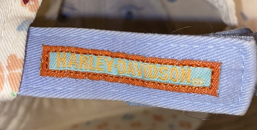 Harley Davidson Youth Girls Hat Lt Blue W Flowers & Hearts 3 Jewels Logo Cap - Picture 10 of 11