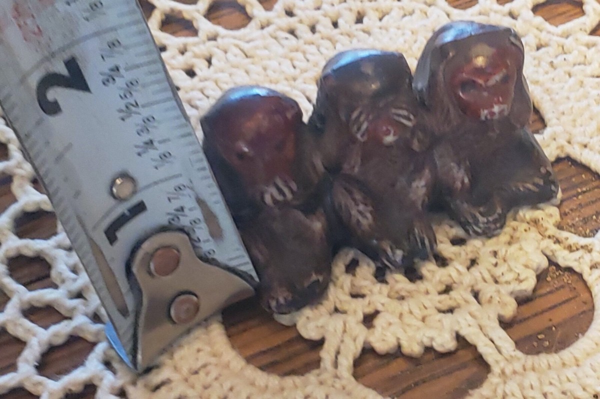 Vintage 3 Wise Monkeys See No Evil Hear Speak Small Made In