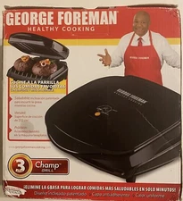 GEORGE FOREMAN Healthy Cooking Champ Grill Machine-GR10B-Brand New IN BOX