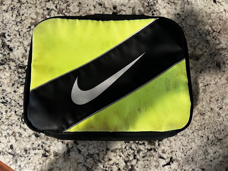Nike Lunch Box Insulated Yellow & Black With Handle. Pet Free / Smoke Free Home.