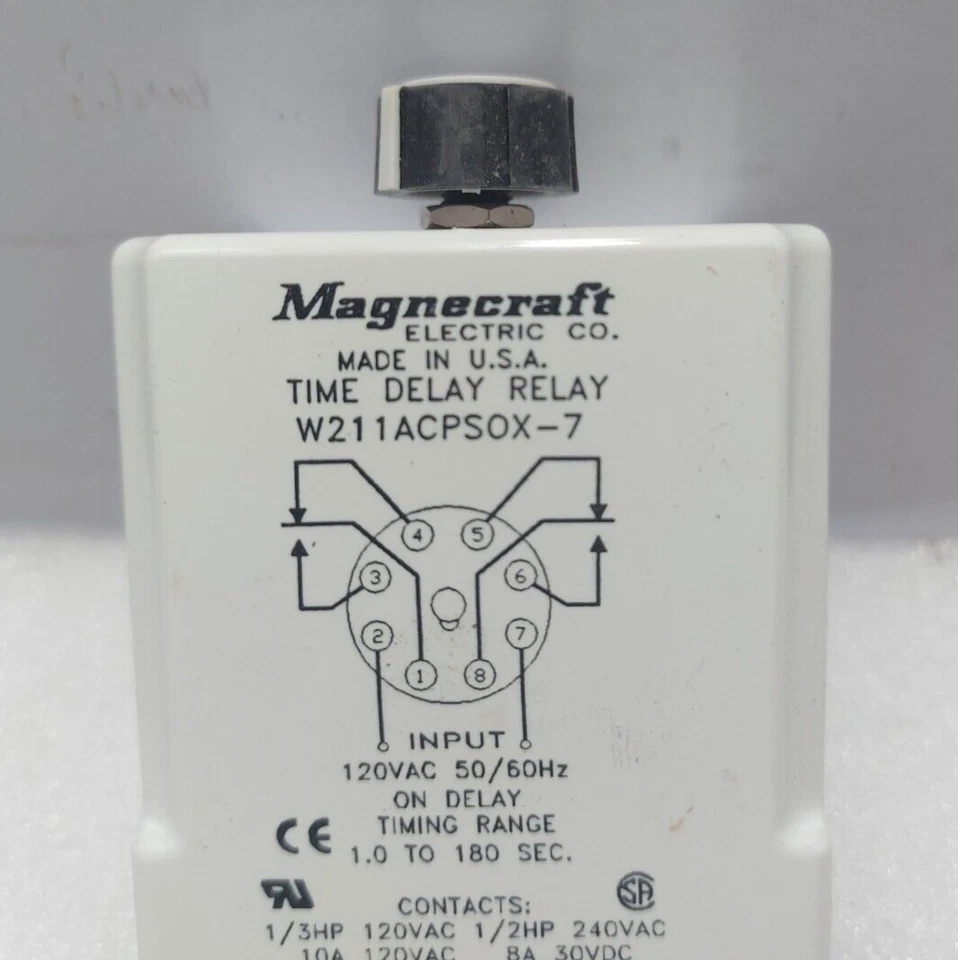 Magnecraft W211ACPSOX-7 Time Delay Relay In.120VAC 50/60Hz On Delay Timing Range - Image 3 of 4