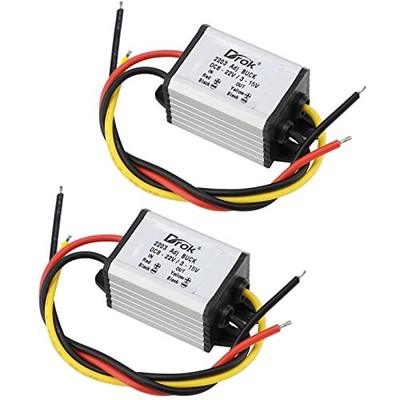 5V DC Converter DROK 2pcs Waterproof DC Buck Converter 8V-22V 12 V Step Down ...