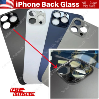 Replacement Rear Big Hole For iPhone 15 14 13 12 11 Pro Max XR XS Lot Back Glass