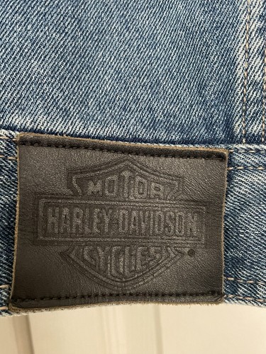 Giacca Jean Vintage Harley Davidson Moto Denim Blu Cotone Uomo Medium - Foto 7 di 7