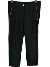 Adidas Women's Pants Size 4/6 Black Stripes Training Drawstring Waist Hem Vented