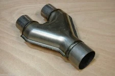 Single 2.5", Dual 2" Y-pipe Universal Ypipe Y Pipe Aluminized Dual Exhaust 2.0
