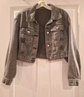 Ladies Dazy Black Denim Short Cropped Jacket. Sz L — photo 1