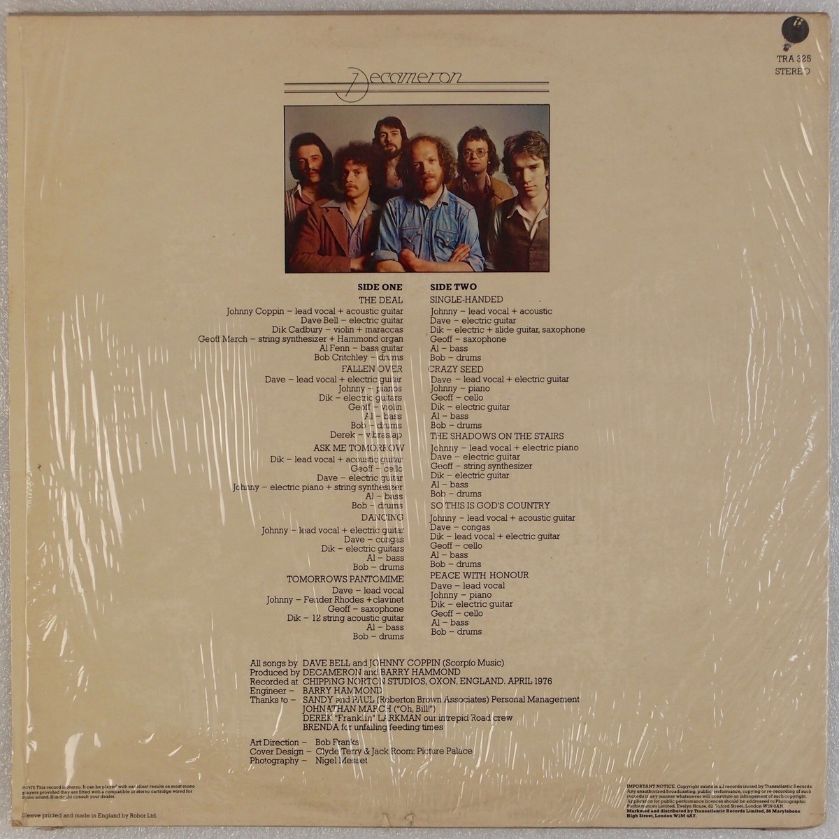 DECAMERON: Tomorrow's Pantomime UK '76 Transatlantic Prog LP NM