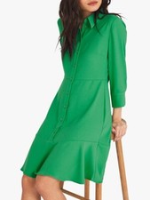 SALE!!  BNWT FINERY (JOHN LEWIS) PALOMA SHIRT FIT AND FLARE DRESS  GREEN SIZE:18